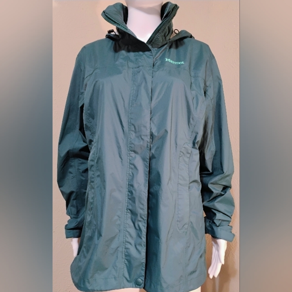 Marmot Teal Green Waterproof Hooded Jacket